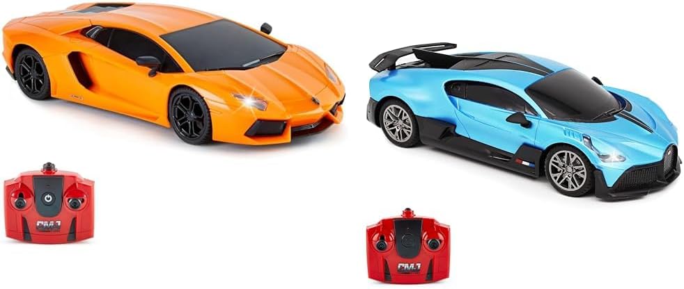 CMJ RC Cars Lamborghini Aventador LP700-4 Officially Licensed Remote Control RC Car 1:24 Scale Working Lights 2.4Ghz (Orange).