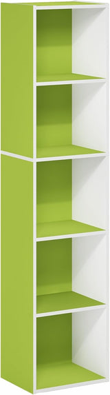 Furinno Luder 5-Cube Reversible Open Shelf, White.