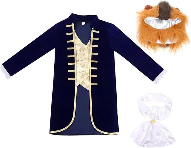 Lito Angels Prince Beast Charming Fancy Dress Up Costume Pretend Play with Hood and Jabot for Kids Boys Age 5-11 Years.