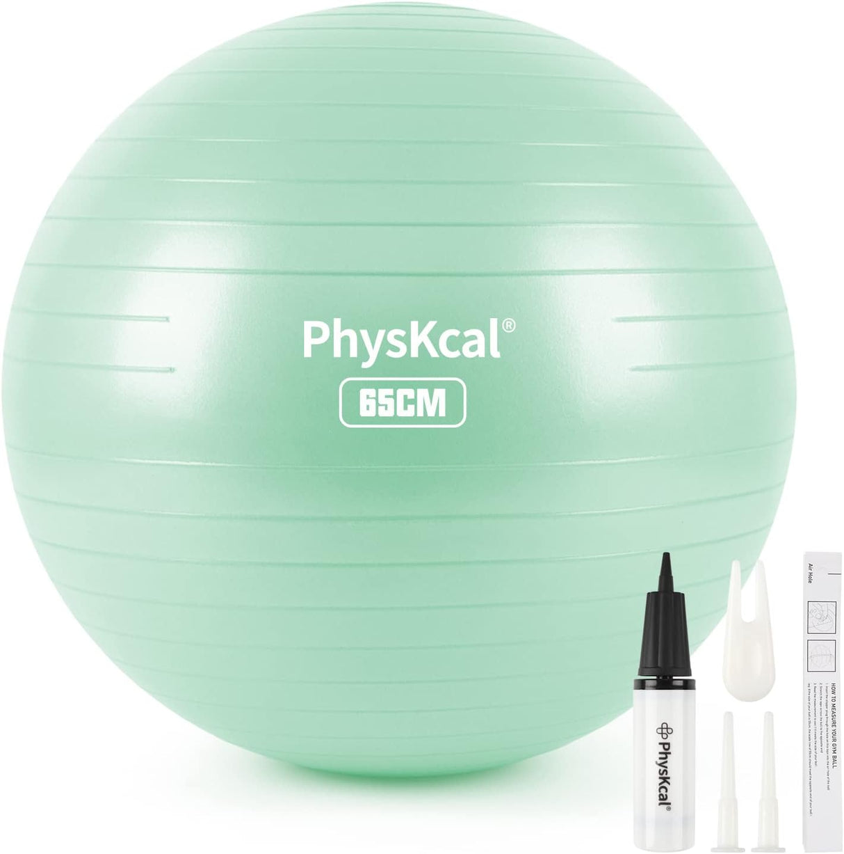 PhysKcal Gym Ball 55-85cm Exercise Swiss Ball for Fitness Yoga Pilates Pregnancy, Anti Burst Ball Chair for Balance, Stability, Quick Pump Included.