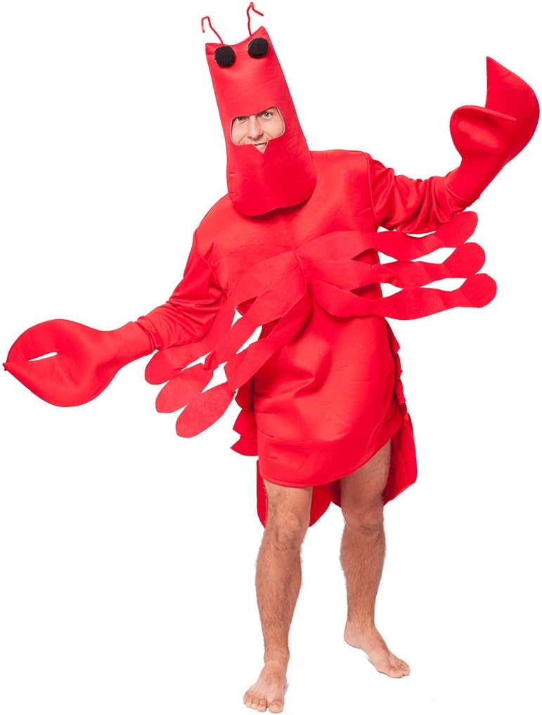 EraSpooky Adult Red Lobster Crab Mens Ladies Fancy Dress Costume One Size Animal.