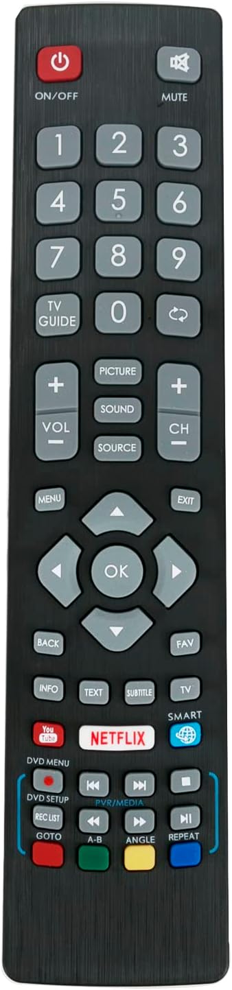 Replacement Remote Control Fit for BLAUPUNKT TV 32-138M-GB-11B4-EGDPX-UK 32-138M-GB-11B4-EGPX-UK 40/233M-GB-5B2-FEGQPX-UK 43/134M-GB-11B-FEGPX-UK 43/134M-GB-11B-FEGUX-UK 43-134M-GB-11B-FEGPX-UK.