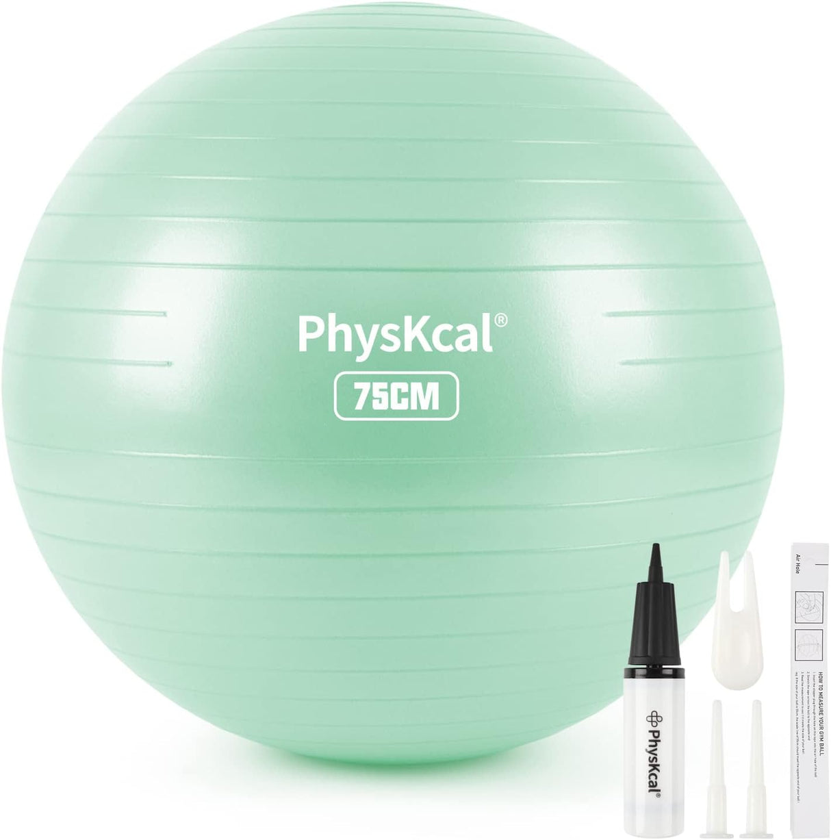 PhysKcal Gym Ball 55-85cm Exercise Swiss Ball for Fitness Yoga Pilates Pregnancy, Anti Burst Ball Chair for Balance, Stability, Quick Pump Included.