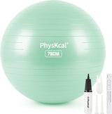 PhysKcal Gym Ball 55-85cm Exercise Swiss Ball for Fitness Yoga Pilates Pregnancy, Anti Burst Ball Chair for Balance, Stability, Quick Pump Included.