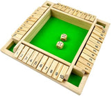 EACHHAHA Shut The Box Game 4 Player -Wooden Table Game,Dice Games,Travel Game,Wooden Board STEM Learning Traditional Family Game for Kids（Multicolor）.