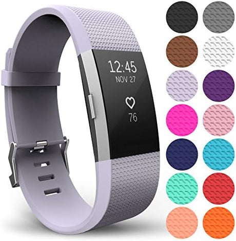 Yousave Accessories Compatible With FitBit Charge 2 Strap, Adjustable Band Straps, Replacement Silicone Sport Wristband For Men/Women in Small or Large.