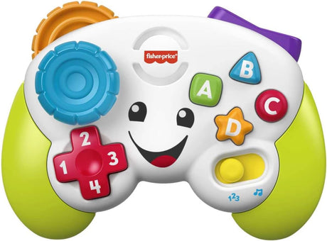 Fisher-Price Laugh & Learn Game & Learn Controller, UK English Version, musical toy with lights and learning content for baby and toddler ages 6-36 months, FWG12.