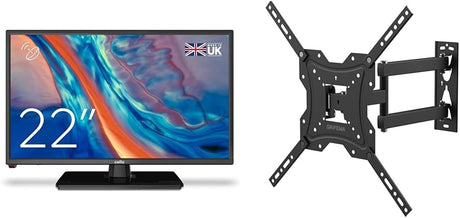 Cello Z0222 22 inch Full HD LED TV with Freeview HD DVB-T2, and Built In Satellite HDMI and USB & GRIFEMA GB1004 Swivel TV Wall Bracket, for 26-55 inch Screens, for Flat & Curved TV up to 30KG.