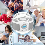 CD Radio Portable CD Player Boombox with Bluetooth,FM Radio,USB MP3 Playback,3.5mm AUX Headphone Jack and USB Input, CD-MP3/CD-R/CD-RW Compatible(WTB791)