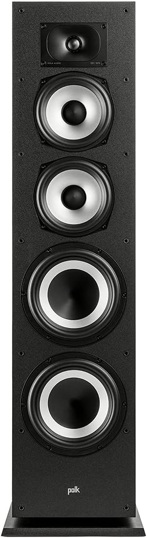 Polk Audio Monitor XT15 High-Resolution Compact Bookshelf Loudspeakers, Hi-Res Certified Performance, Dolby Atmos Certified & DTS:X Compatible, Black.