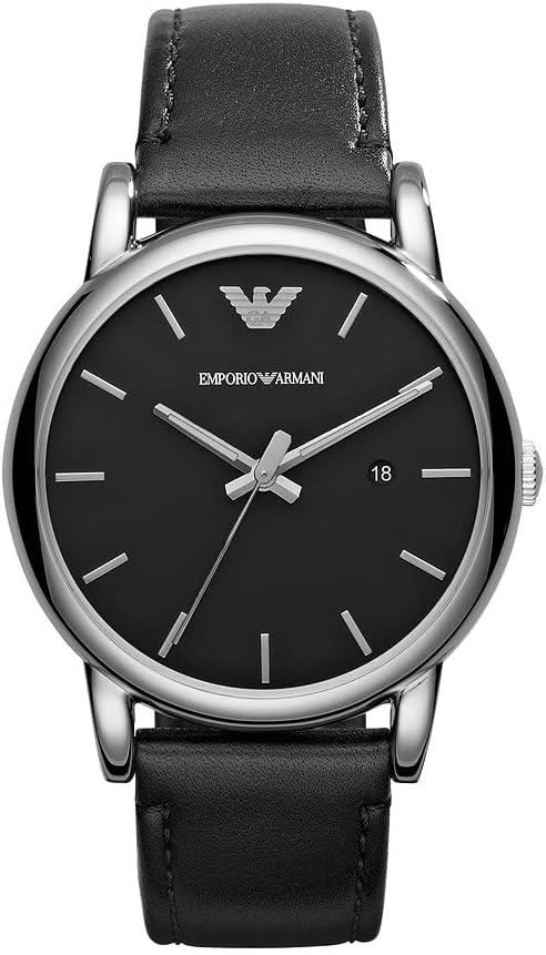 Emporio Armani Men's Three-Hand Date, Stainless Steel Watch, 41mm case size.