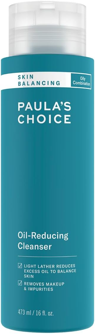 Paula's Choice SKIN BALANCING Oil Reducing Cleanser - Facial Foaming Cleanser Removes Dirt, Excess Oil and Makeup - Fights Breakouts & Blackheads - Aloe Vera - Combination to Oily Skin - 237 ml.