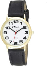 Ravel Unisex Easy Read Watch with Big Numbers - Analogue Quartz - R0105.