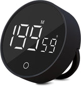 Digital Home Kitchen Timers - Visual timers Large LED Display Magnetic Stand Countdown Countup Timer Adjustable Volume and Brightness for Classroom Cooking Fitness Baking Studying Teaching (Black).