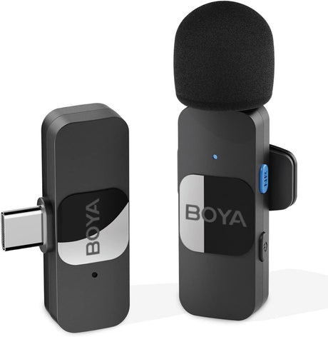 Boya BY-V20 USB-C Wireless Microphone,Mini Lapel Mic with NoiseCancelling Compatibale with Android/Type-C Smartphone Laptop for Youtube Speaking Podcast Facebook Vlogging Video Recording.