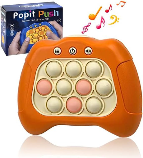 quick push bubbles game console,Button Puzzle Pop Light Up Game,decompression breakthrough puzzle game machine,Sensory Fidget Toys for autism,Hand -eye coordination game for Kids Adults(white).