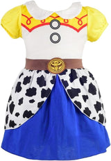 Lito Angels Summer Fancy Dress Up Clothes for Kids Girls, Halloween Cowgirl Costume Birthday Party Outfit Casual Wear.