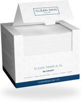 Clean Skin Club Clean Towels XL, 100% USDA Biobased Face Towel, Disposable Face Towelette, Makeup Remover Dry Wipes, Ultra Soft, 50 Ct, 1 Pack.