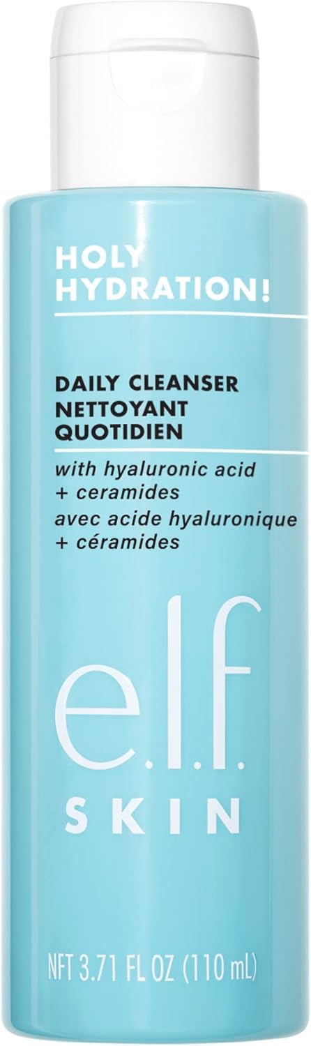 e.l.f. SKIN Holy Hydration! Daily Cleanser, Infused with Ceramides, Removes Dirt, Makeup & Impurities, Nourishing & Hydrating Formula.