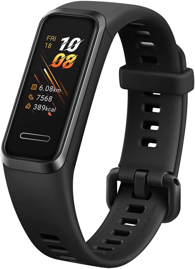 HUAWEI Band 4 Smart Band, Fitness Activities Tracker with 0.96" Color Screen, 24/7 Continuous Heart Rate Monitor, Sleep Tracking, 5ATM Waterproof, up to 6 Days of Usage Time, Graphite Black.