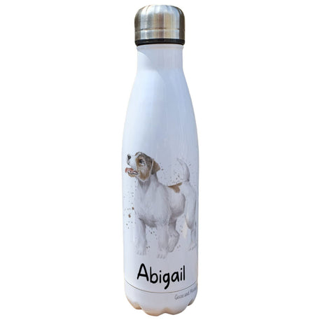 Jack Russell Insulated Bottle Personalised - Gift for Dog Owners & Lover - Personalised Dog Thermal Flask - Stainless Steel Water Bottle.