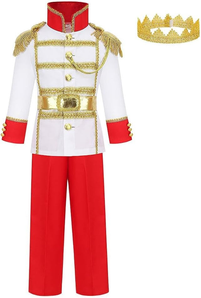 Lito Angels Prince Charming Royal King Fancy Dress Up Costume Pretend Play with Crown for Kids Boys Age 4-10 Years.