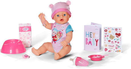 BABY born Emma, Baby Doll with 10 Functions and Accessories, For Children Aged 3 and Over, Works without Batteries, 43cm Tall Doll, 836392 Zapf Creation.