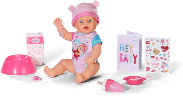 BABY born Emma, Baby Doll with 10 Functions and Accessories, For Children Aged 3 and Over, Works without Batteries, 43cm Tall Doll, 836392 Zapf Creation.