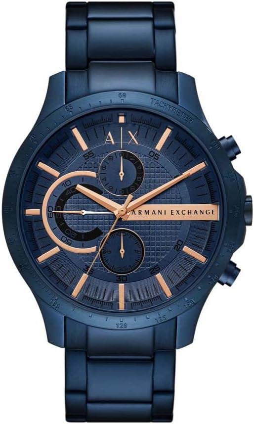 Armani Exchange Men's Chronograph, Blue-Tone Stainless Steel Watch, AX2430.