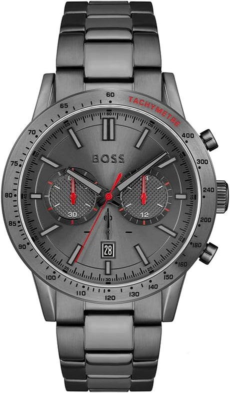 BOSS Chronograph Quartz Watch for Men with Grey Stainless Steel Bracelet - 1513924.