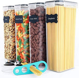 Airtight Food Storage Container Set - 24 Piece, Kitchen &amp; Pantry Organization, BPA-Free, Plastic Canisters with Durable Lids Ideal for Cereal, Flour &amp; Sugar - Labels, Marker &amp; Spoon Set