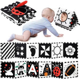 URMYWO Baby Toys 0-6 Months, Black and White Sensory Toys Brain Development, Tummy Time Toys, Soft Baby Book, Baby Essentials for Newborn 0-6-12 Months Montessori Toy Gifts.