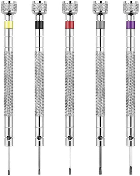 5 Pcs Precision Screwdriver Set Watchmakers Screwdrivers Reversible Blade Screwdriver for Watch Eyeglasses Jewelry Repair.