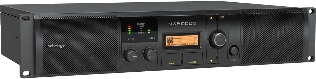 Behringer NX6000D Ultra-Lightweight 6000 Watt Class-D Power Amplifier with DSP Control and SmartSense Loudspeaker Impedance Compensation, Pc compatible only.