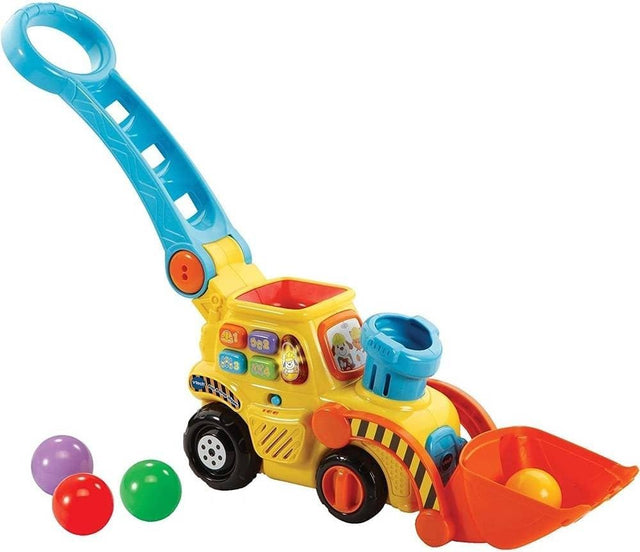 VTech POP and Drop Digger, Educational Push Along Digger for Toddler, Toy Gift for 12 Months to 2 3 Years Boys and Girls. English Version.