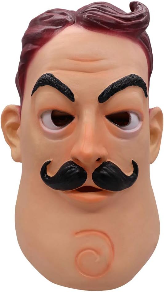 Zocos Hello Neighbor Horror Game Latex Mask Halloween Cosplay Costume Accessories.