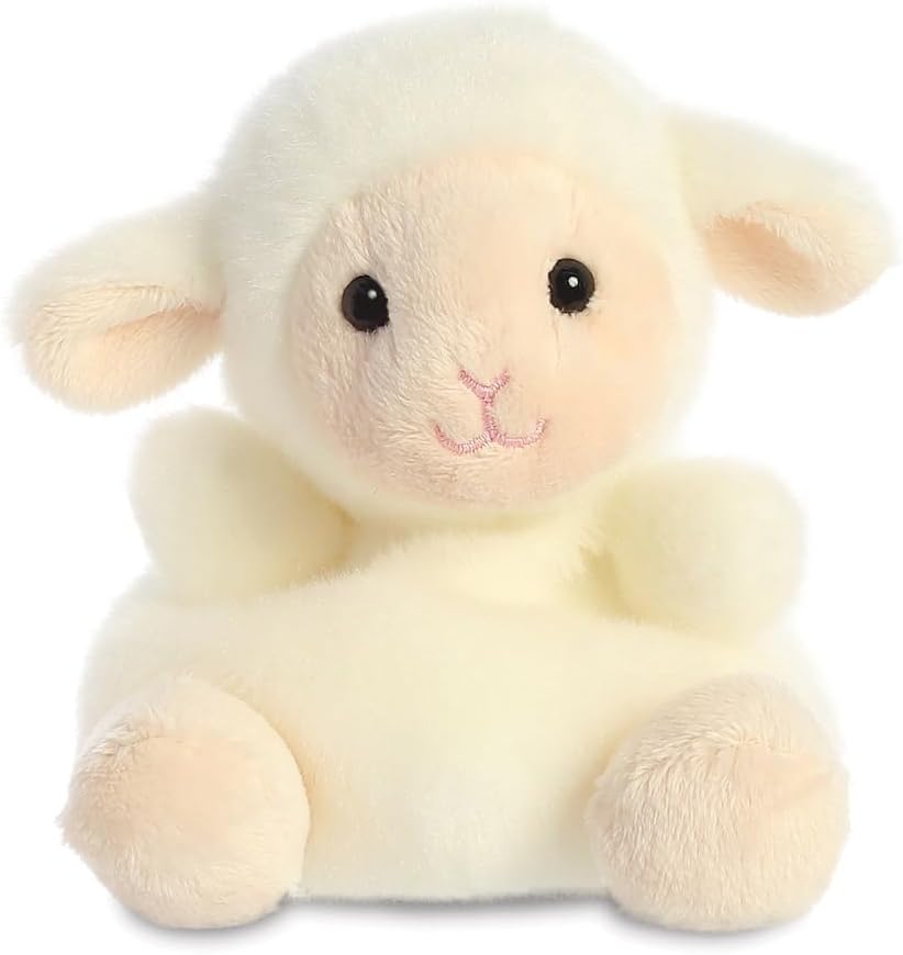 Aurora Palm Pals, Woolly The Lamb, Soft Toy, 33483, 5 inches, White.