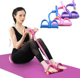 Multifunction Resistance Training 4 Tube Pedal Resistance Band Sit-up Pull Rope Fitness Pedal Exerciser Tension Rope Sport Trainer Equipment for Legs Fitness Arm Leg Slimming Training.