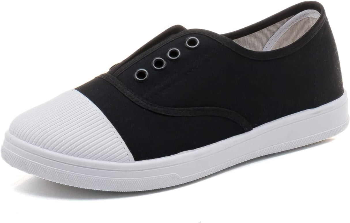 Hitmars Womens Canvas Shoes Slip On Trainers - Fashionable Lightweight and Breathable.