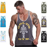 Gold's Gym GGVST004 Men's Training Sports Fitness Tank Top Muscle Joe Contrast Stringer Vest.