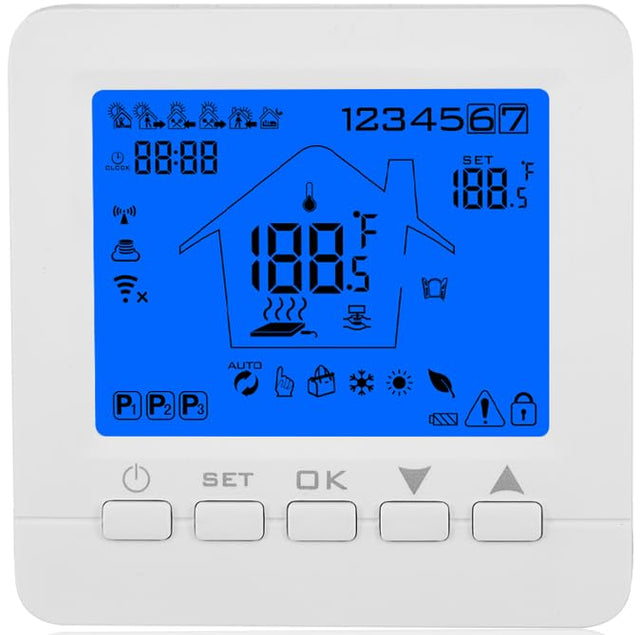 Jadeshay Thermostat, Programmable Thermostat Digital Temperature Controller,with Large Screen LCD Display,Heating Thermostat Temperature Controller,for Control Room Temperature.