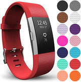 Yousave Accessories Compatible With FitBit Charge 2 Strap, Adjustable Band Straps, Replacement Silicone Sport Wristband For Men/Women in Small or Large.