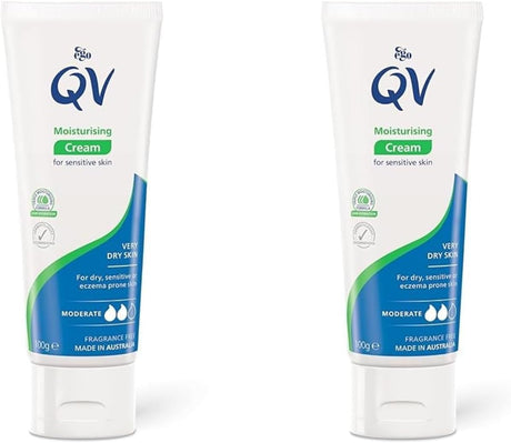 QV Cream with 10% Glycerin (1050g) Rich Protective Moisturiser for Sensitive Dry Skin Fragrance Free Noncomedogenic Body Cream Hydrating Skin Care for Eczema Psoriasis Dermatitis Pump Dispenser Bottle.