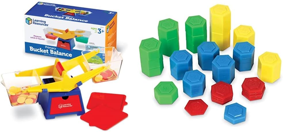 Learning Resources Primary Bucket Balance Teaching Scale - 1 Piece, Ages 3+, Maths for Preschool, Classroom Balance Scale, Balance Scale for Kids, Science for Kids,Back to School Supplies.