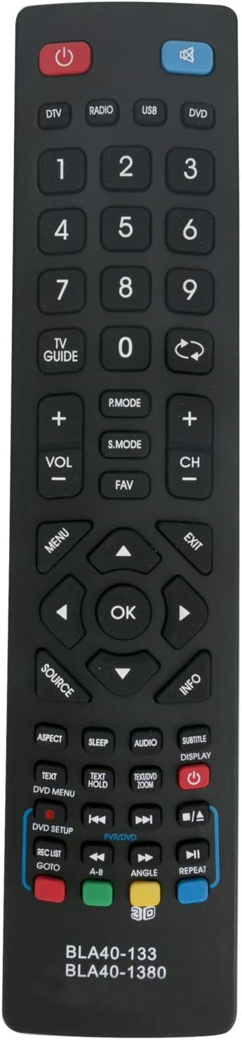 ALLIMITY BLA40-133-1380 Remote Control Replaced for Blaupunkt LED 3D TV BLA40-133 BLA40-1380.