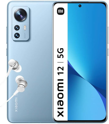 Xiaomi 12 - Smartphone 8+128GB, 6.28” 120Hz AMOLED Display, Snapdragon 8 Gen 1, 50MP+13MP+5MP Triple Camera, 4500mAh, Blue (UK Version + 2 Years Warranty).