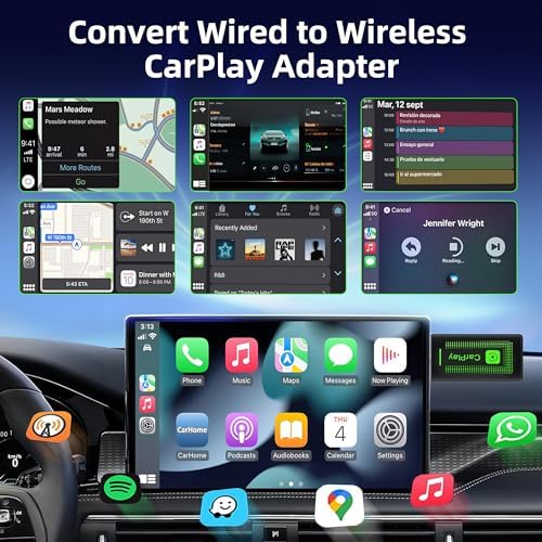 Lyssiefeel Wireless Carplay Adapter for iPhone,2024 Upgrade USB CarPlay Wireless Stick,Easy Plug &amp; Play,Compatible with Cars from 2016 &amp; iPhone iOS 10+