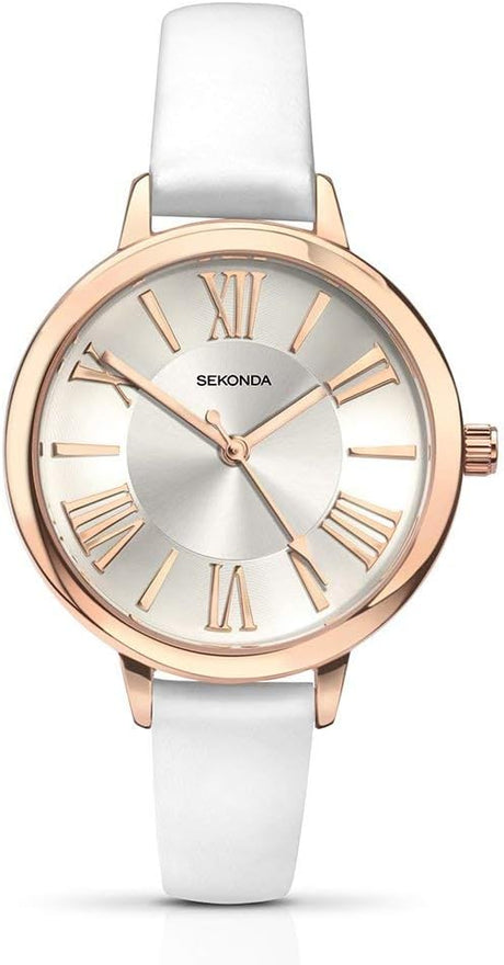 Sekonda 35mm Classic Women’s Rose Gold Case Analogue Quartz Watch.