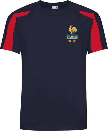 Personalised France Style Home French Navy Football Shirt for Boys and Girls Best Birthday Gift for Children and Unisex Kids Playwear for 3 to 13 Year Old Kids.