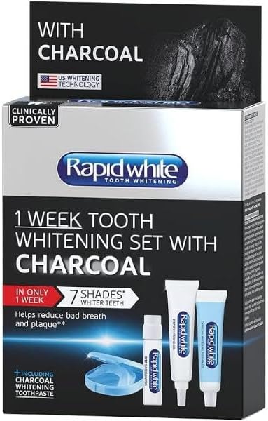 Rapid White 1 Week Tooth Whitening Power Set | Clinically Proven | for a Whiter, Brighter Smile Without Peroxide | Inspired by whitening Methods Used in Dental surgeries | Easy to use at Home.